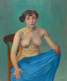 Torse à l'étoffe bleue, 1912. Creator: Vallotton; Felix Edouard (1865-1925).