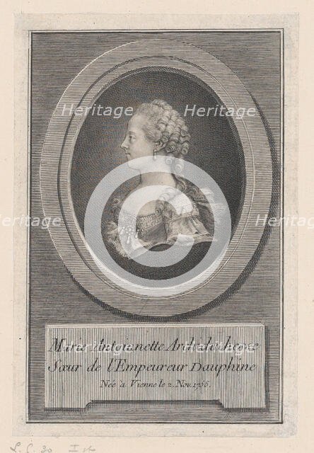 Marie Antoinette, Princess, 1770. Creator: Guillaume Phillipe Benoist.