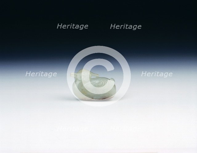 Jade mandarin duck, late Ming dynasty, China, 1550-1644. Artist: Unknown