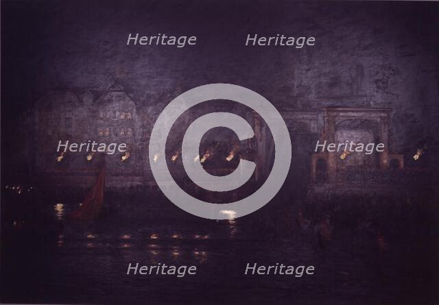 Frederik VII's funeral on 2 December 1863, 1889. Creator: Carl Ludvig Locher.