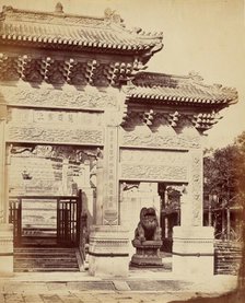Part of the Entrance to the Lama Temple Near Pekin, October 1860, 1860. Creator: Felice Beato.