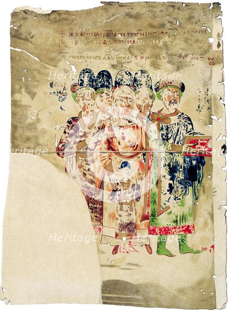 Sviatoslav II of Kiev with his Family, 1073.  Creator: Ancient Russian Art.