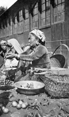 A bazaar in Darjeeling, West Bengal, India, c1910. Artist: Unknown