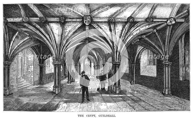 'The Crypt, Guildhall', City of London, 1886. Artist: Unknown