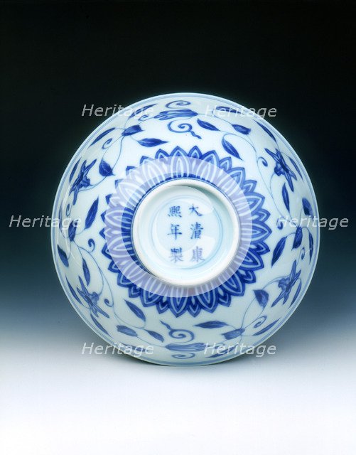 Blue and white palace bowl in Chenghua style, late Kangxi period, Qing dynasty, China, 1700-1722. Artist: Unknown