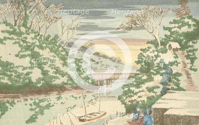 Snow at Ochanomizu, 1880. Creator: Kobayashi Kiyochika.