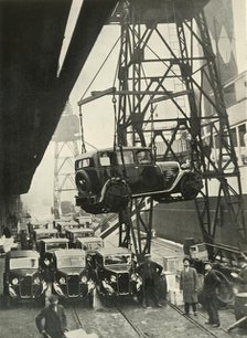 'All Things Requisite for a Neat Job of Cargo Lifting" Loading Cars for Export', 1937. Creator: Fox.