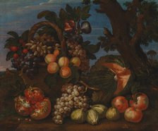 Still life with fruit, 1675-1720. Creator: Franz Werner von Tamm.