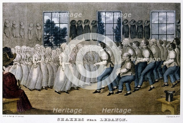 'Shakers near Lebanon', c1870. Artist: Currier and Ives