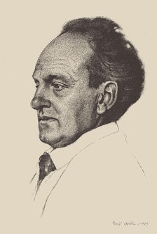 Portrait of the dramatist and novelist Gerhart Hauptmann (1862-1946), 1909. Creator: Orlik, Emil (1870-1932).