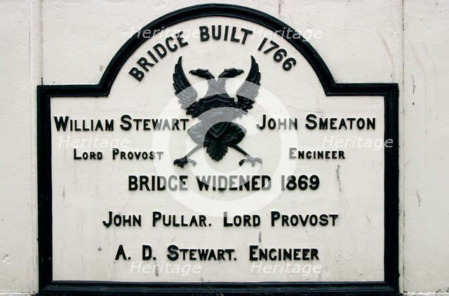 Old Bridge sign, Perth, Scotland.