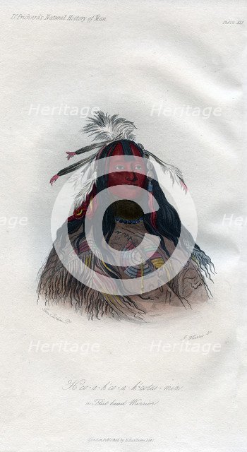 'Heo-a-h'co-a-h'-cotes-min, a Flat head Warrior', 1848.Artist: Harris