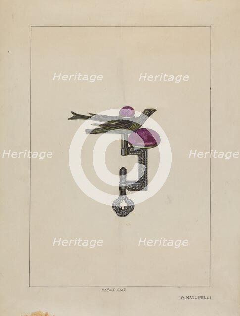 Pincushion and Thread Holder, c. 1936. Creator: Raymond Manupelli.