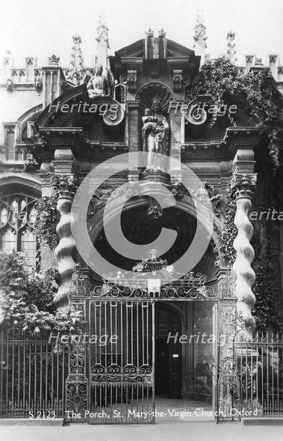 The porch of St Mary the Virgin Church, Oxford, Oxfordshire, early 20th century. Artist: Unknown