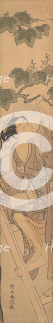 Young Woman Climbing a Ladder, ca. 1768., ca. 1768. Creator: Suzuki Harunobu.