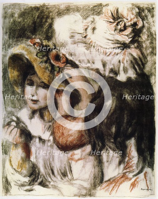Le Chapeau épinglé (Pinning the Hat), 1898. Artist: Renoir, Pierre Auguste (1841-1919)