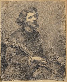 The Cellist, Self-portrait, c1847. Creator: Courbet, Gustave (1819-1877).