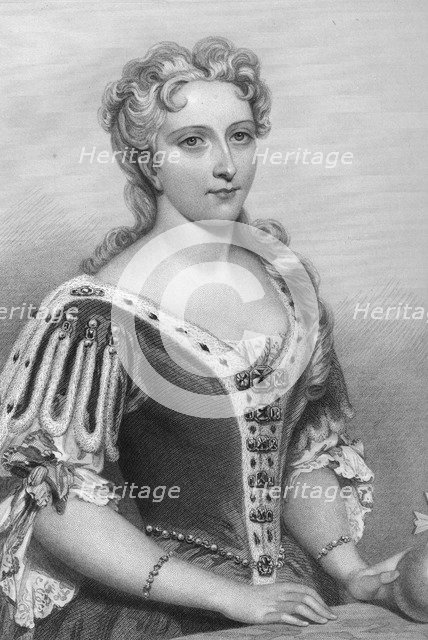 Caroline of Brandenburg-Ansbach (1683-1737), queen consort of King George II, 1851.Artist: John Brown