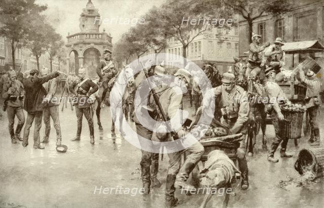 'German Troops Occupying the City of Liege', 1915 Creator: Unknown.