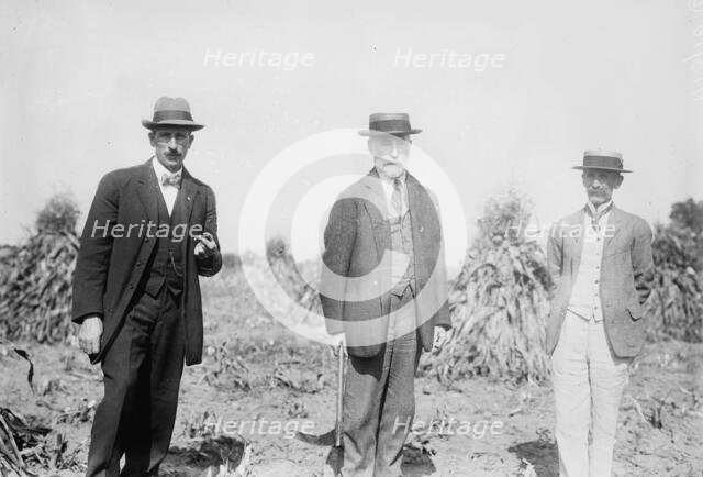 Gaynor with others in cornfield, St. James, L.I., 1910. Creator: Bain News Service.