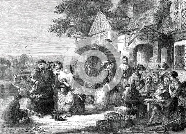 The Arrival of the Coach - a Roadside Inn a Century Ago - painted by T. F. Marshall, 1850. Creator: Unknown.