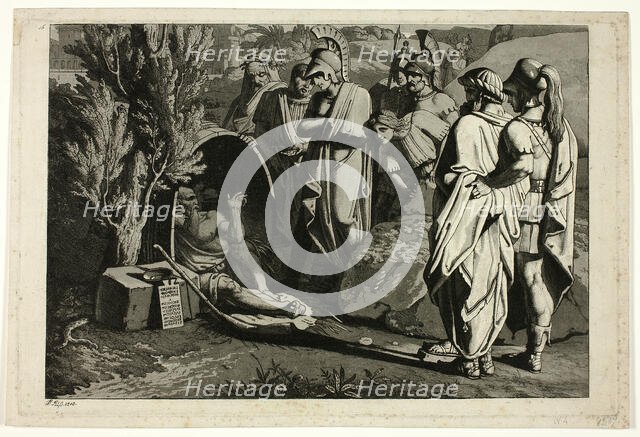 Diogenes in His Tub with Alexander and His Generals, 1810. Creator: Carl Russ.