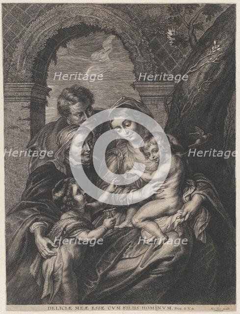 The Holy Family with Saint Elizabeth and the infant Saint John the Baptist, holding..., ca. 1655-95. Creator: Anon.
