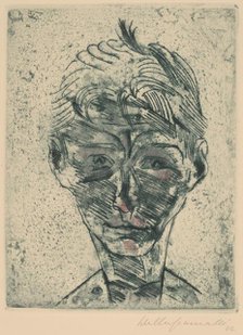 Bust of a Young Man, Self-portrait (Knabenkopf, Selbstporträt), 1922/1923. Creator: Walter Gramatté.