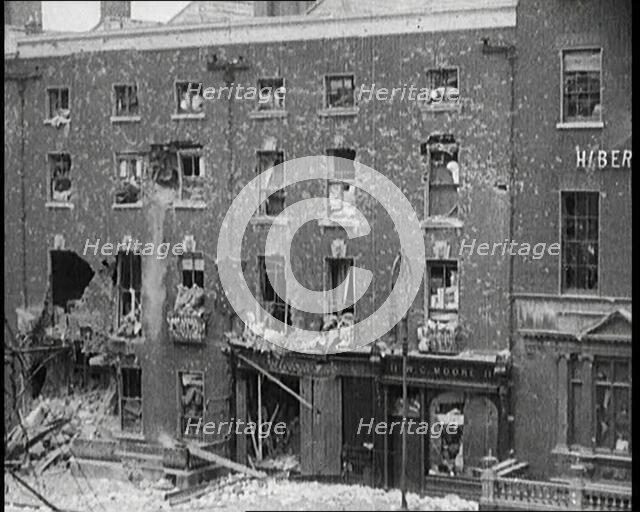 Damaged Buildings and Empty Streets in Dublin as a Result of Fighting, 1922. Creator: British Pathe Ltd.