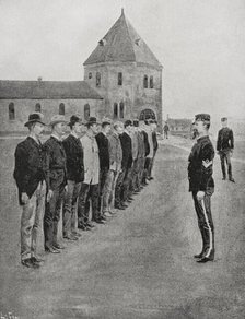 Spanish-American War: US war preparations following the sinking of the "Maine", 1898.  Creator: Unknown.