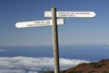 Signpost, Parque Nacional de la Caldera de Taburiente, La Palma, Canary Islands, Spain, 2009. 