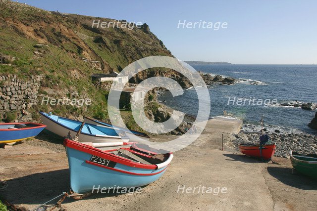 Boats on the slipway at Cape Cornwall, Cornwall