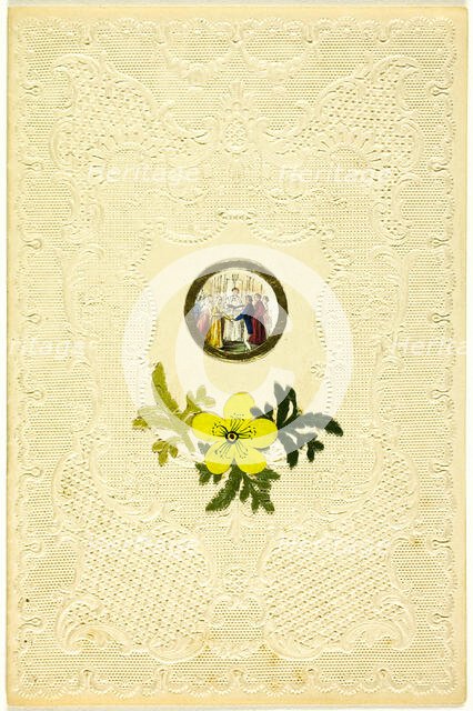 Untitled Valentine (Wedding Scene), c. 1840. Creator: Unknown.