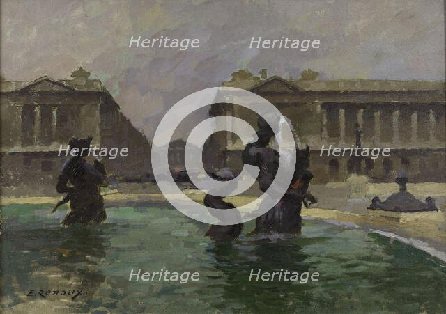 La Place de la Concorde et la rue Royale, c.1910. Creator: Jules Ernest Renoux.