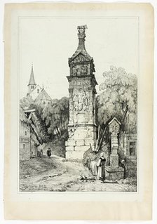 Roman Pillar at Igel, 1833. Creator: Samuel Prout.
