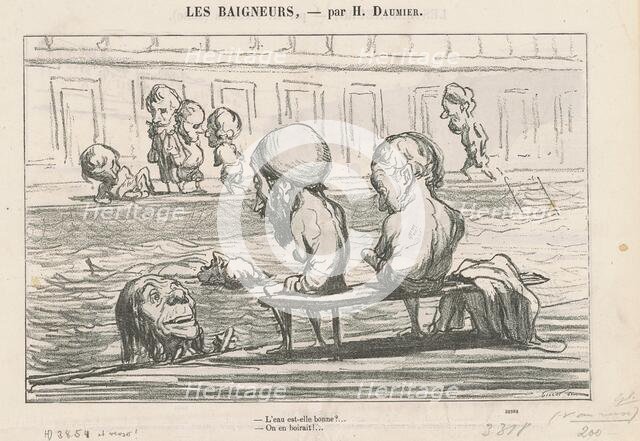 L'eau est-elle bonne? ... / Une pleine eau, 19th century. Creator: Honore Daumier.