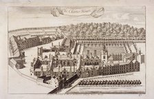 Aerial view of Charterhouse, Finsbury, London, 1755. Artist: Anon