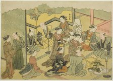 The Ceremonial Sake (Konrei sakazuki), the fourth sheet of the series "Marriage in Broc..., c. 1769. Creator: Suzuki Harunobu.