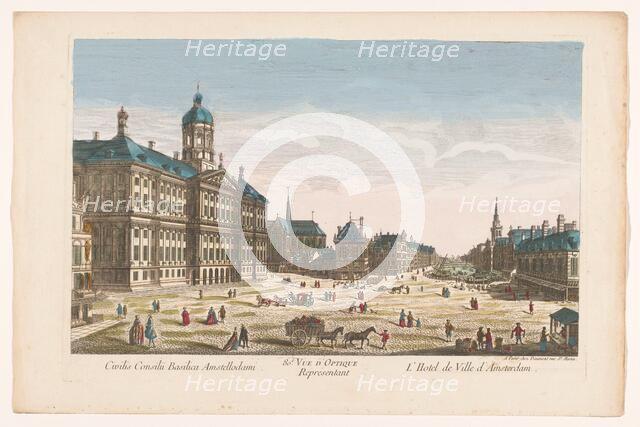 View of the Town Hall and the Dam in Amsterdam, 1745-1775. Creator: Unknown.