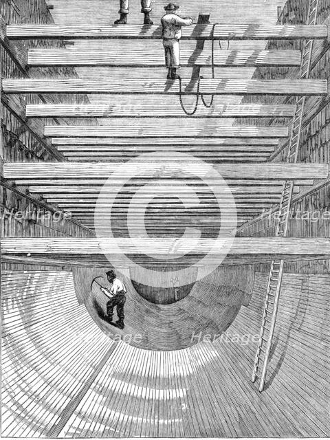 London Main Drainage: constructing the invert for the southern high-level sewer, 1861. Creator: Unknown.