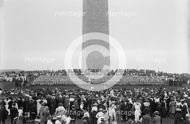 Confederate Reunion - Human Flag On Monument Grounds, 1917. Creator: Harris & Ewing.