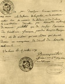 Napoleon's constitutional oath, 6 July 1791, (1921).  Creator: Napoleon Bonaparte I.