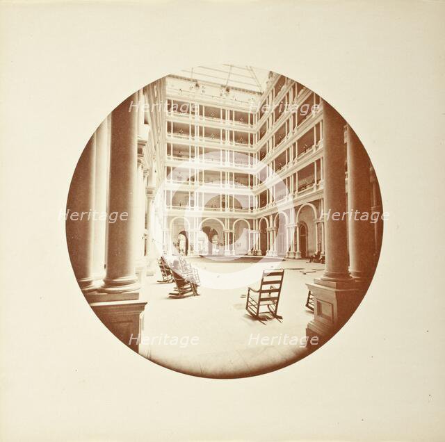 Interior Court, Palace Hotel, San Francisco, Printed 1878-1883. Creator: Carleton Emmons Watkins.
