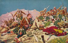 'The Gordon Highlanders. How Piper Findlater won the V.C. at Dargai', 1897, (1939). Artist: Unknown.