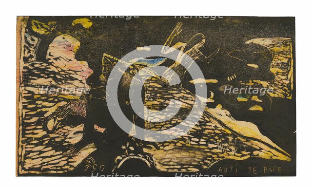 Auti te pape (Women at the River), from the Noa Noa Suite, 1893/94. Creator: Paul Gauguin.