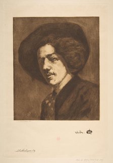 Whistler's "Portrait of Himself", 1888. Creator: Henri-Charles Guerard.
