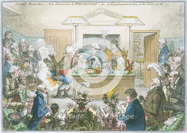 Chemical lecture, 1802. Artist: James Gillray
