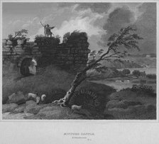 'Mitford Castle, Northumberland', 1814. Artist: John Greig.