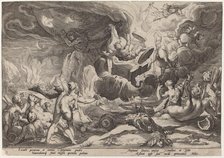 The Fall of Phaeton, c. 1600. Creator: Goltzius, Workshop of Hendrick,.