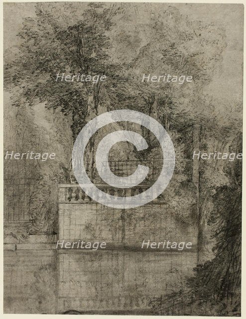 Lattice Work and Reflecting Pool at Arcueil, 1744/47. Creator: Jean-Baptiste Oudry.